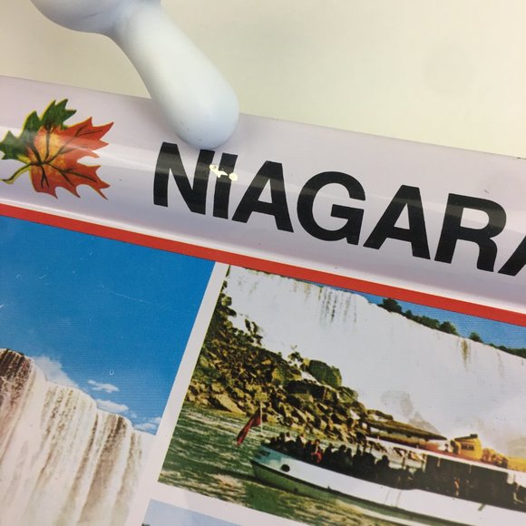 Vintage Niagara Falls New York Canada USA White Rectangular Metal Tin Tray Image - Picture 7 of 10
